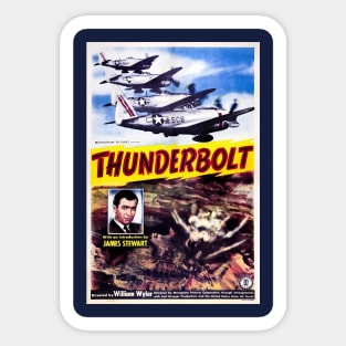 Restored vintage movie poster "Thunderbolt" w/ James "Jimmy" Stewart Sticker